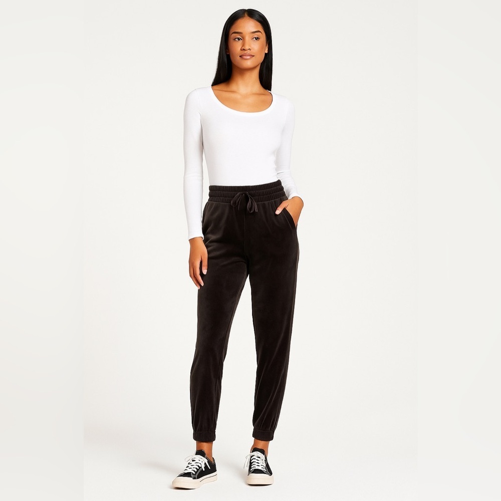 Express Brown Plush Velour Jogger Pants‎ L Women’s Soft Fleece Lounge Cozy